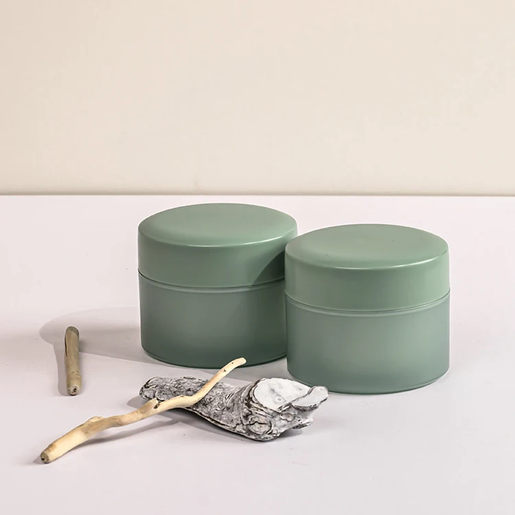 Double clean clay film skin care packaging container 100g empty plastic cream jar with lid