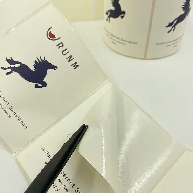 Custom red wine bottle label self-adhesive waterproof red wine cocktail bottle label sticker