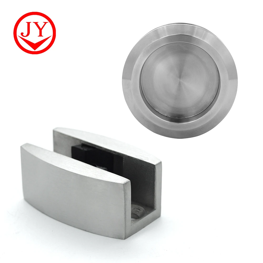 Modern frameless sliding glass door system enclosed shower room hardware