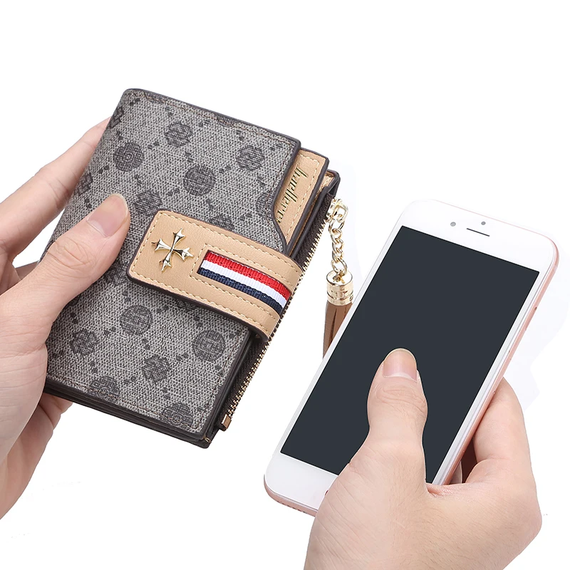 Baellerry New Style Classic Pattern Short Section Wallet For Women With Hasp And Tassel,Lady Coin Purse