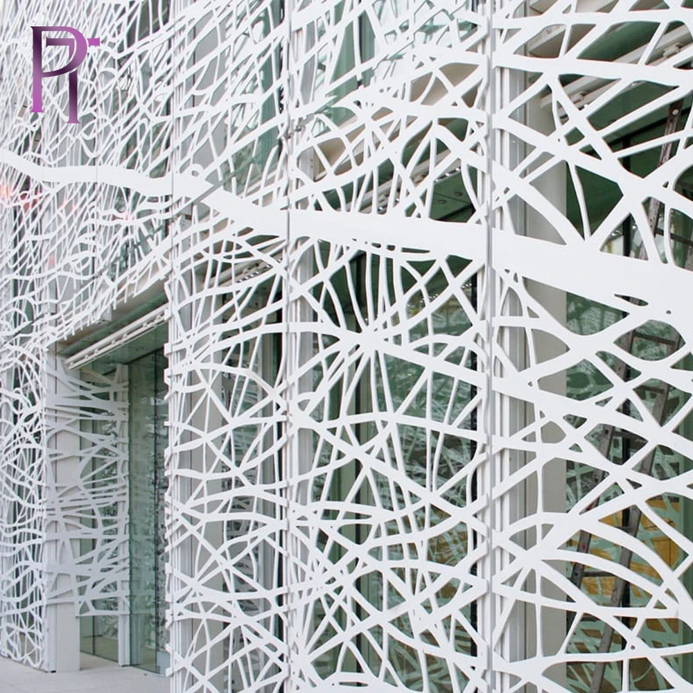 Outdoor facade decoration for spider profile large building glass aluminum metal stainless steel curtain wall panel