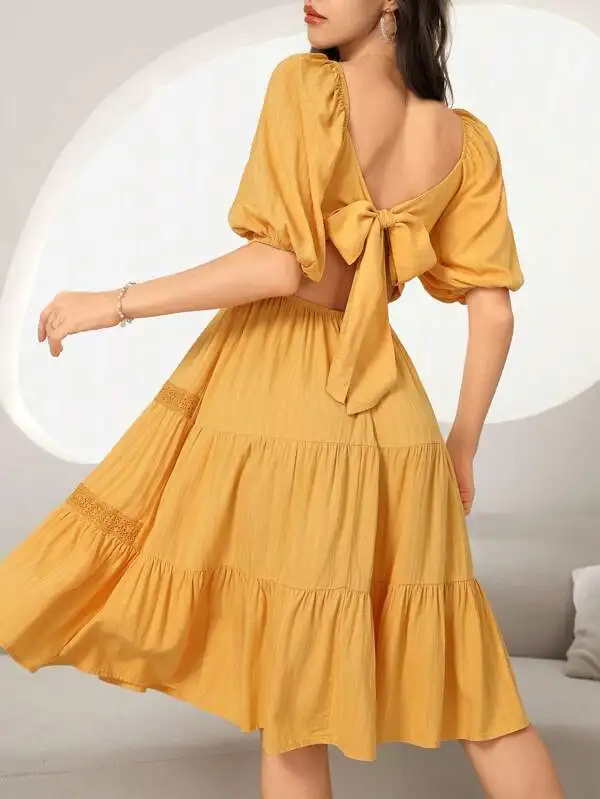 Best Selling Products 2024 Casual Summer Beach Sundress Women Halter Pockets Ruffle Long Maxi Cotton Linen Bohemian Dresses