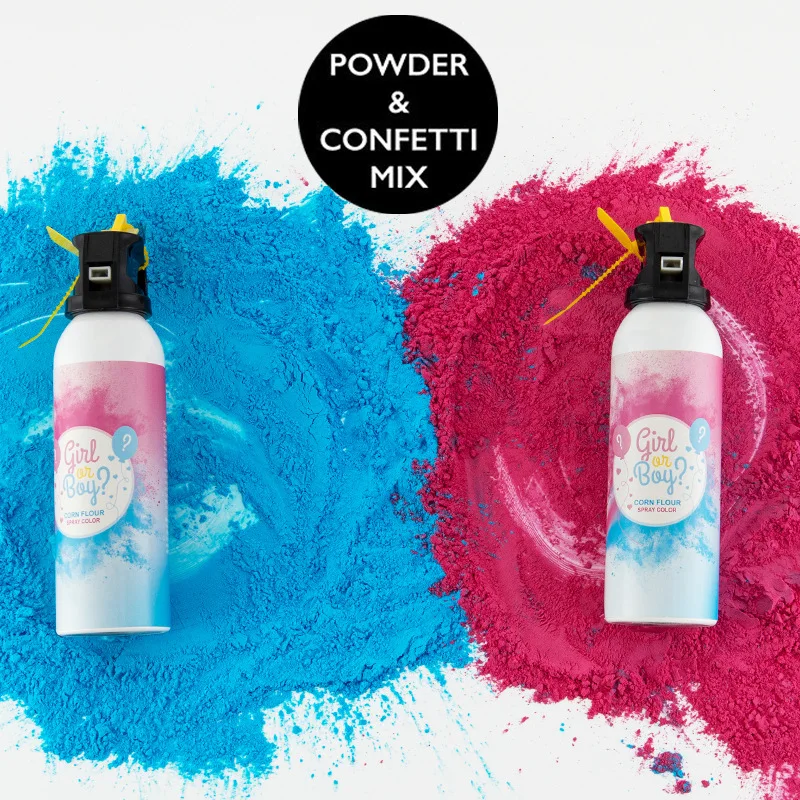 Wholesale News Boys Girls Sex Reveal Color Cannon Powder Spray Bottle Air Mist Sex Reveal Salute gun confetti