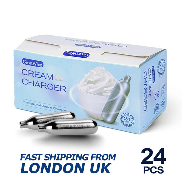 24 Pcs/Pack GreatWhip Whipped Cream Charger N2O Nitrous Cartridges Chargers 8 Gram Fast Free Shipping from London