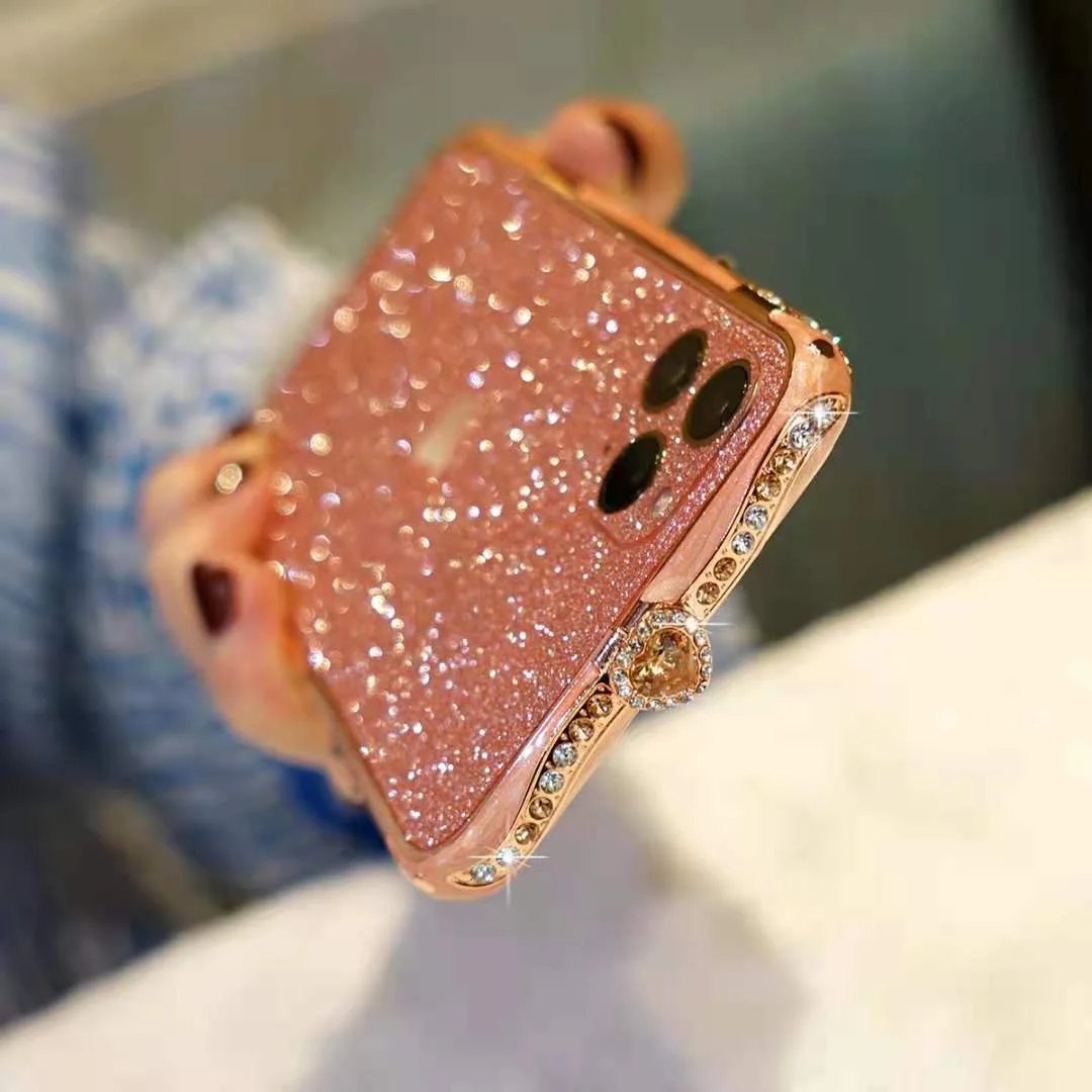
Bling Diamond Metal Bumper Case Glitter Sticker for iPhone Xs 3D Bling Glitter Sparkle Luxuryury Rhinestone Jeweled Edge Frame 