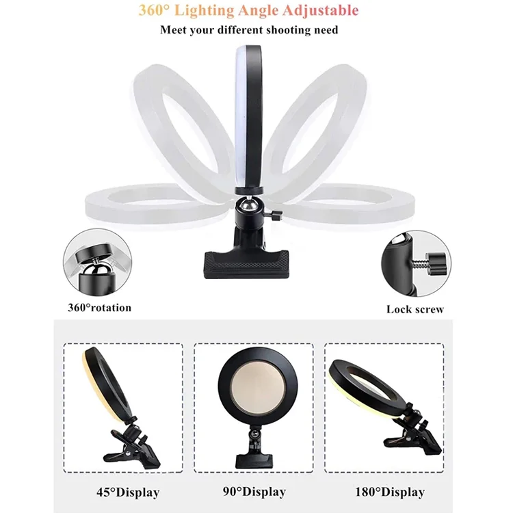 Круглый 6-дюймовый проводной заполняющий свет с зажимом регулировкой температуры цвета