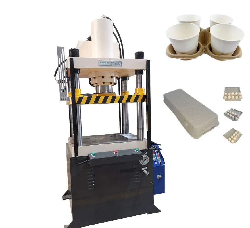 4-column hydraulic press used to produce pulp paper tray food packaging paper tray cup tray hydraulic presses