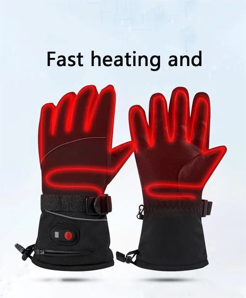 Outdoor ski riding with display screen heating gloves, thickened couple type, thermal insulation for men and women