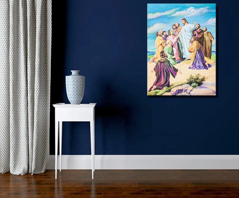 Large Jesus Christ Wall Art Christ and Disciple Portrait Picture Giclee Artwork Poster Prints Religious & Spiritual Modern Home