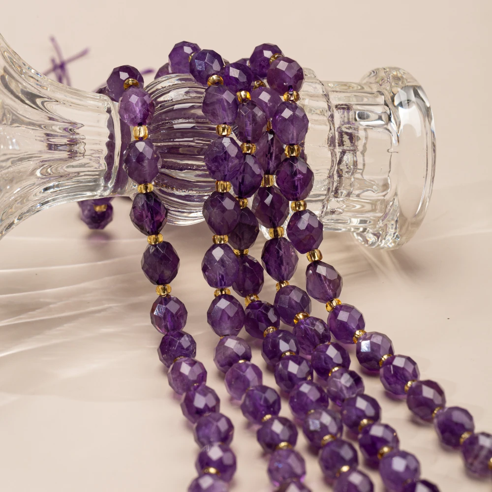 19cm Natural Gemstone Loose Beads Faceted Rhombus Tiger Eye Citrine Spacer Beaded for Bracelet DIY Jewelry Making