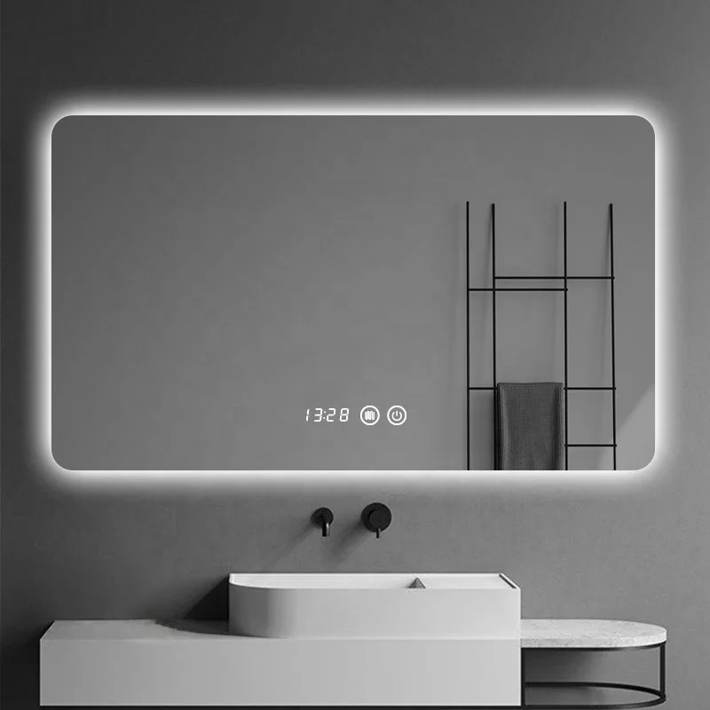 Home Decorate Frameless LED Backlit Dimming Mirror Time Display Defogger Bathroom Smart espejo LED Mirror