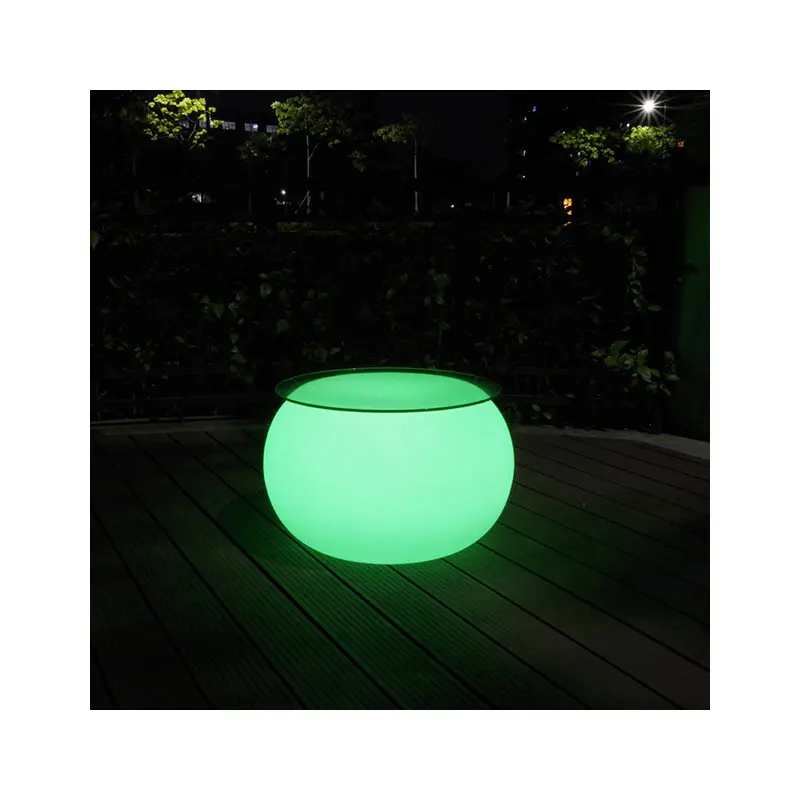 light up sofa side orange shaped glass ball table led round tea tables furniture (TP112)