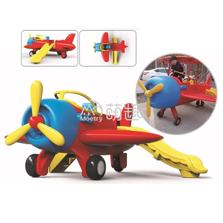 Moetry Kids airplane outdoor playground children helicopter slide for preschoolers plastic play set