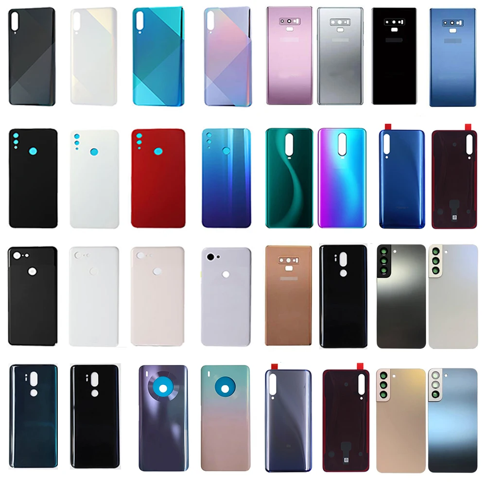 Back Cover For iPhone For huawei For Samsung For OPPO For VIVO Tempered Glass Rear Housing With Big Hole Cell Phone Spare Parts