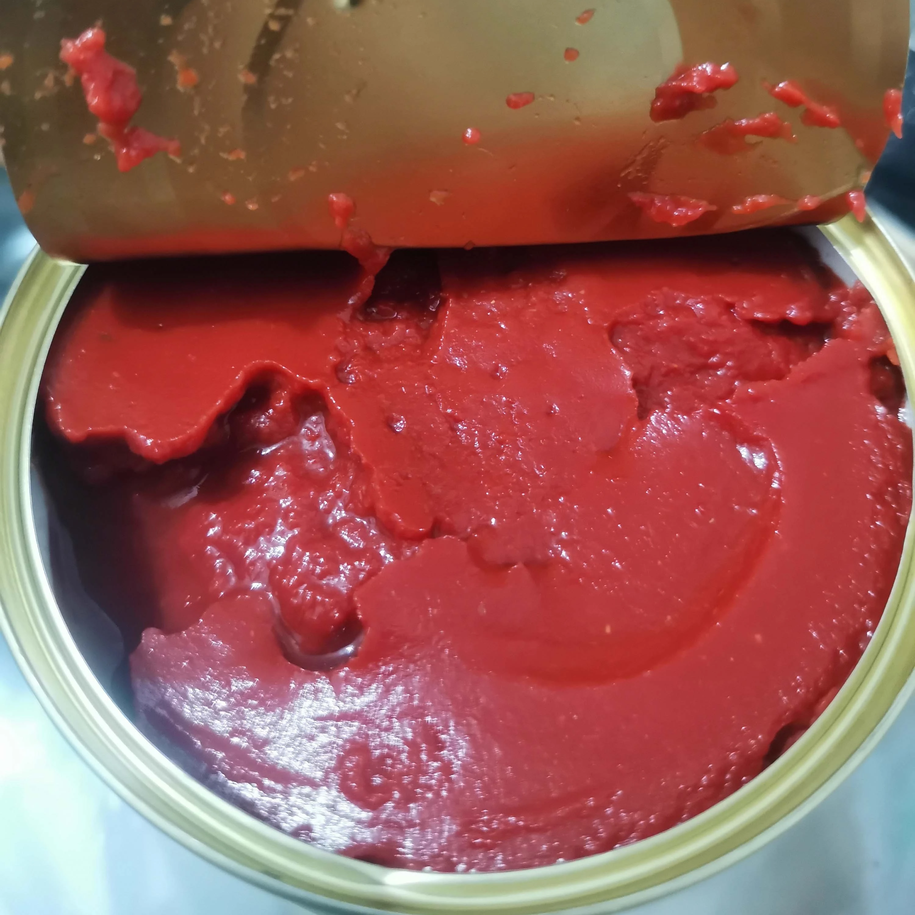 Stock Tomato Paste 400g 600g 850g Packaging Tin Tomatoes Paste aseptic Ketchup Canned Tomato Paste