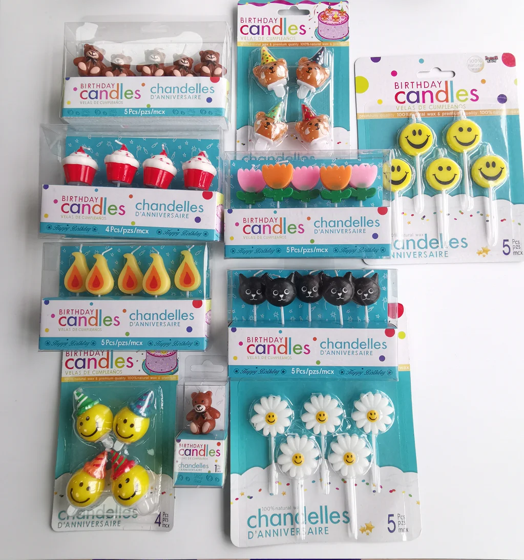 Fancy Korea Popular 3D Black Cat head Cake Candles Party Cartoon Cute Smile Candles for Cupcake Cake Topper