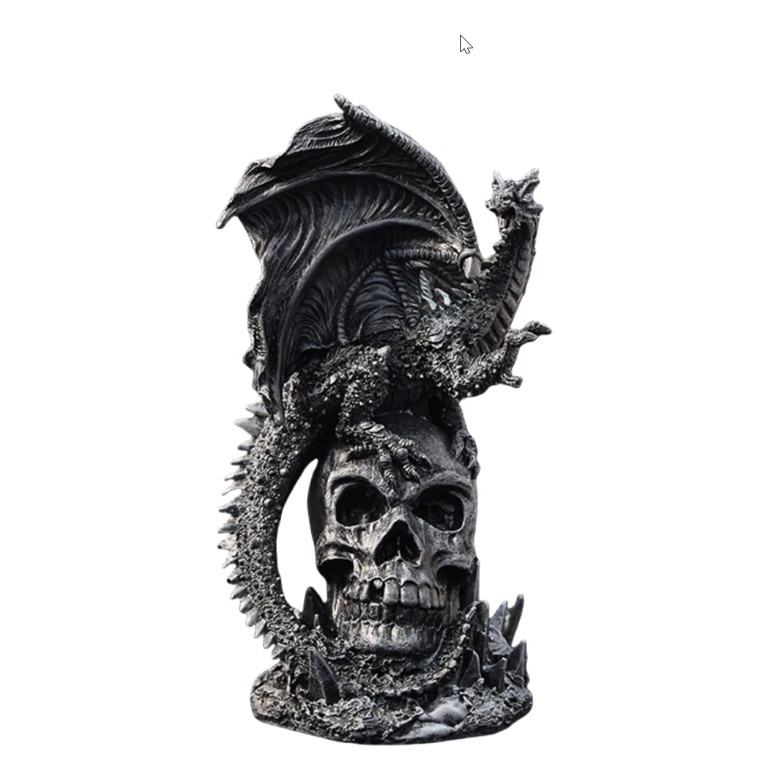 Creative Halloween Art Resin Sculpture Gift Decorations Exquisite Resin Battle Dragon Sculpture Home Decor Resin Crafts