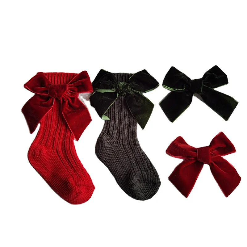 2021 Fashion Autumn and Winter New Cute Bow Knitted Baby Tube Socks