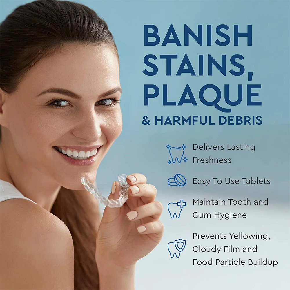 Private Label High Quality Dental Teeth Retainer Cleaner Denture Cleaning Tablet For Teeth Whitening