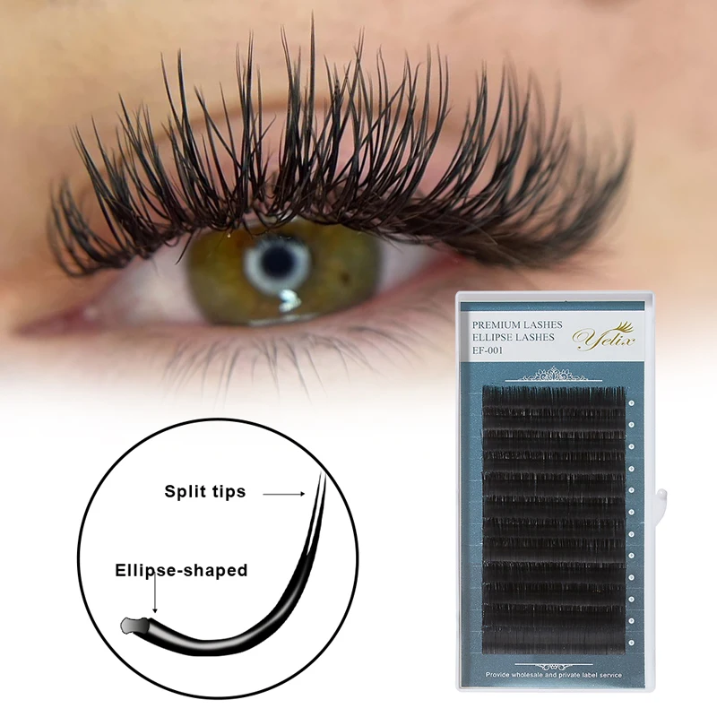 Yelix .20mm Super Soft Ellipse Lashes Extensions Supplies False Premium Flat Eyelash Lash Extension