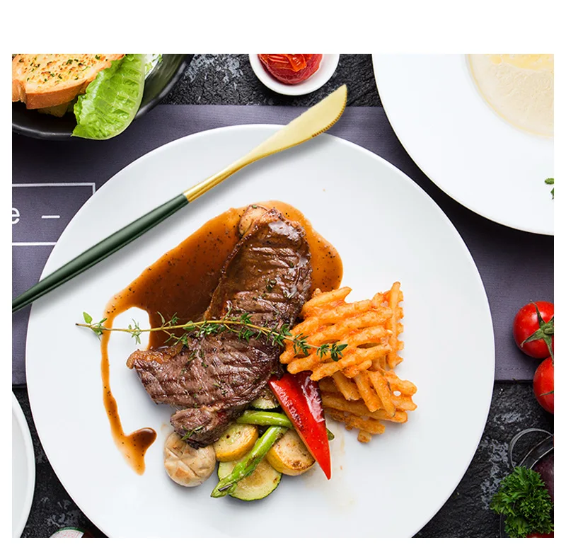 24pcs Gold Flatware 6 People Eating Utensils Forks Spoons Knives 410 Stainless Steel Cutlery Gift Box Set