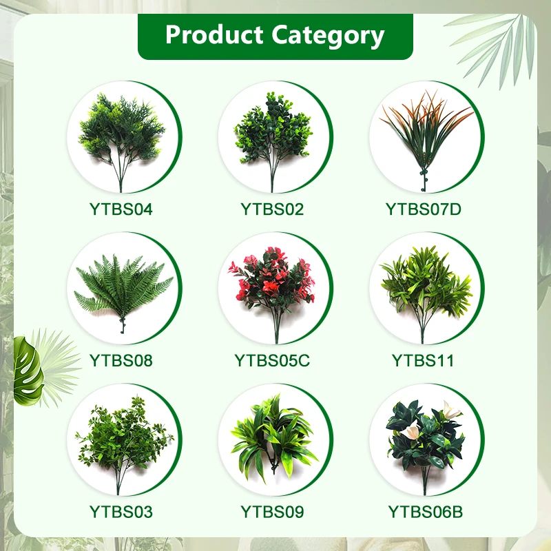 landscape fake green plants plastic fake pine leaves artificial plant branch  for home decor indoor