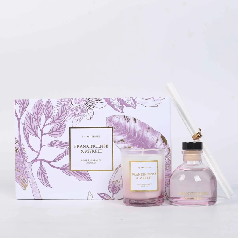 High Quality Custom Wholesale Soy Wax Reed Diffuser Scented Candle Gift Set