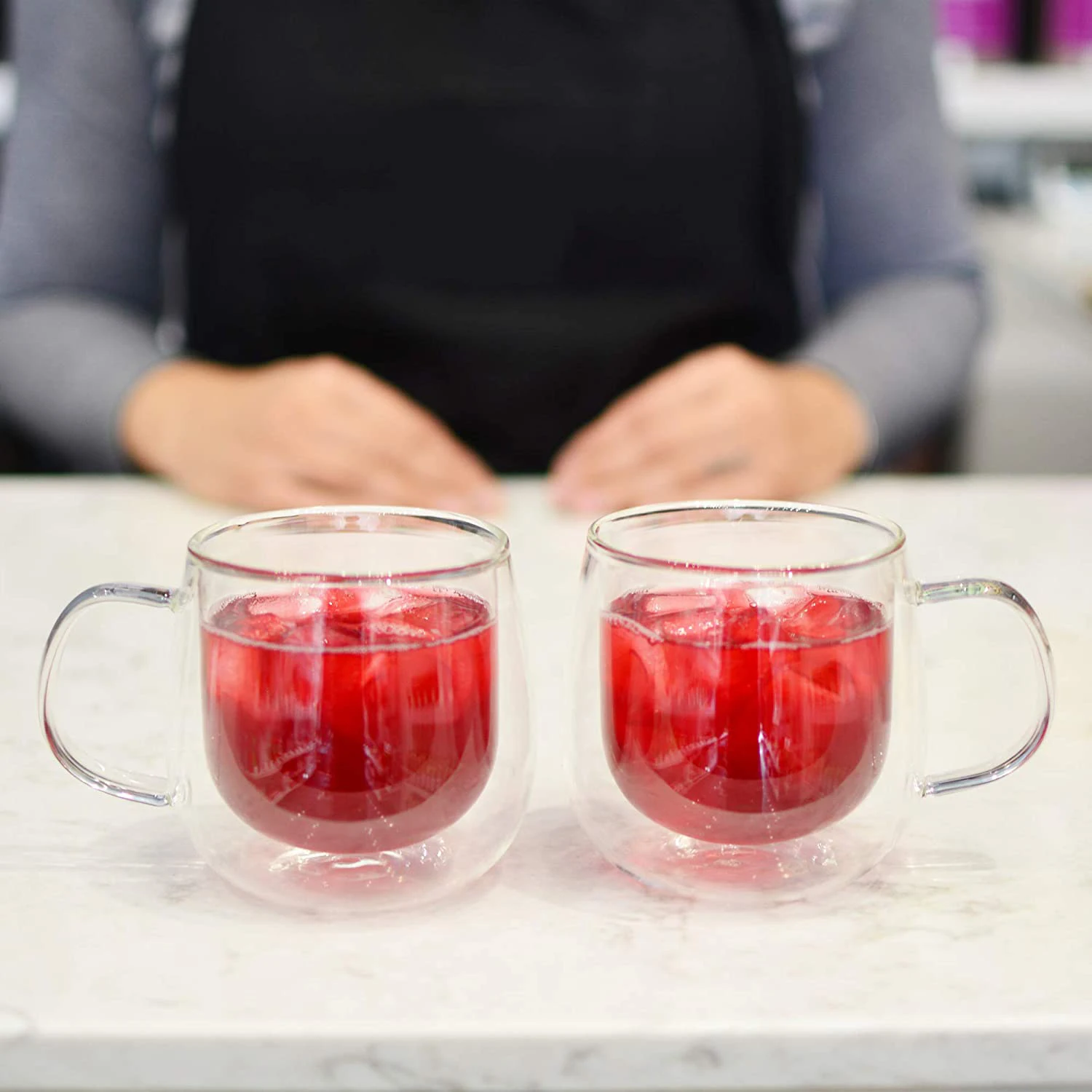 Double Wall Glass Espresso Tea Cups drink beer glass cup with custom logo as gift heat insulation transparent glass