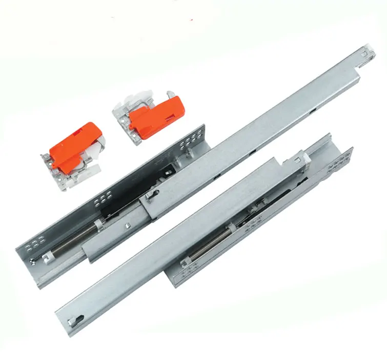 NISKO E12-T  full extention push open+soft close ball bearing drawer slide rail for furniture hardware soft closing drawer slide