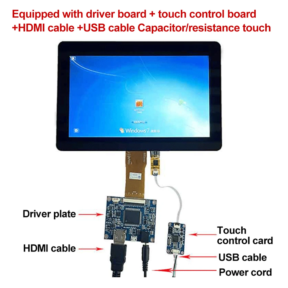 7 inch touch screen 1024X600 BOE ips Industrial panel assembly screen lvds interface LCD module screen factory Price wholesale