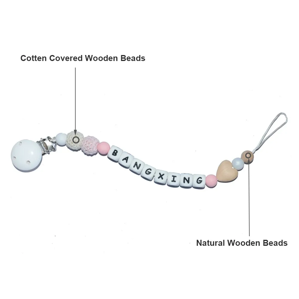 Paicifier детская пустышка на цепочке бусины, аксессуары, малоенькая прогулочная коляска для режущихся зубов 100% пищевой силикон, с изображением букв алфавита, прорезыватели для зубов силиконов бусов