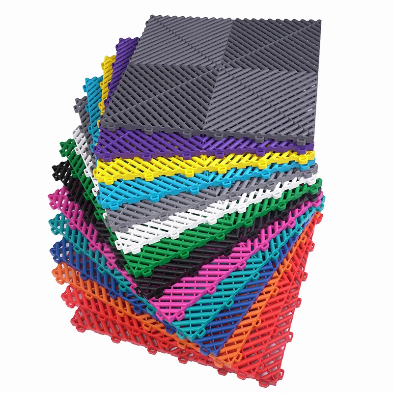 400*400*20mm Interlocking Plastic Pvc Anti Slip and Compression Resistance Garage Floor Tiles