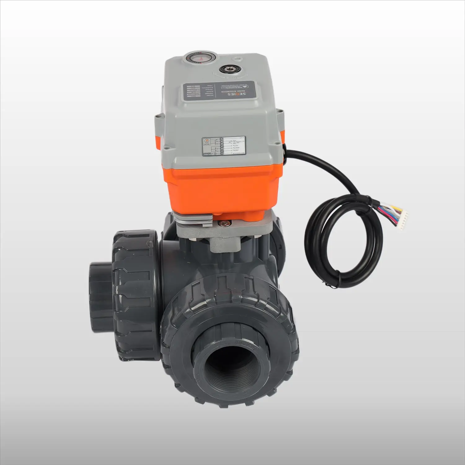 On-off Modulating Failsafe to Close 3 Way PVC UPVC Electric Water Treatment Control Valve Electric Actuator Ball Valve