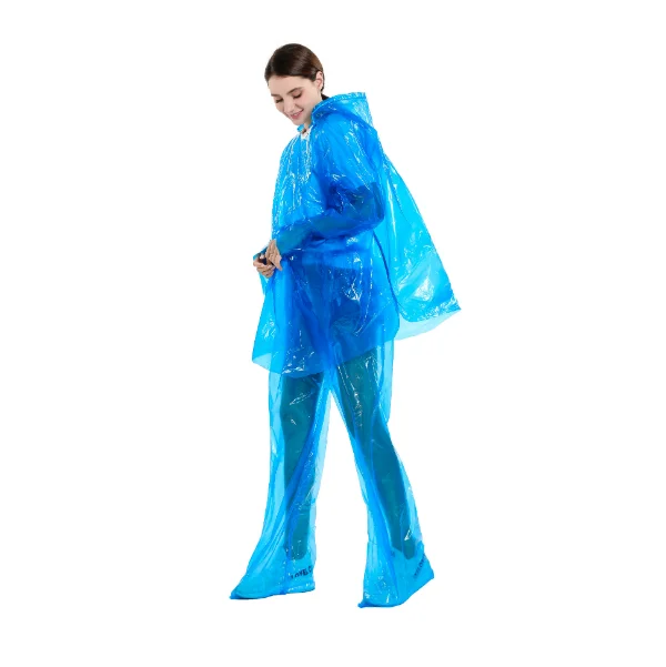 Split Suit Closed Trousers Leggs Extra Thick Disposable Emergency PE Rain Poncho/Rain Wear/Raincoat