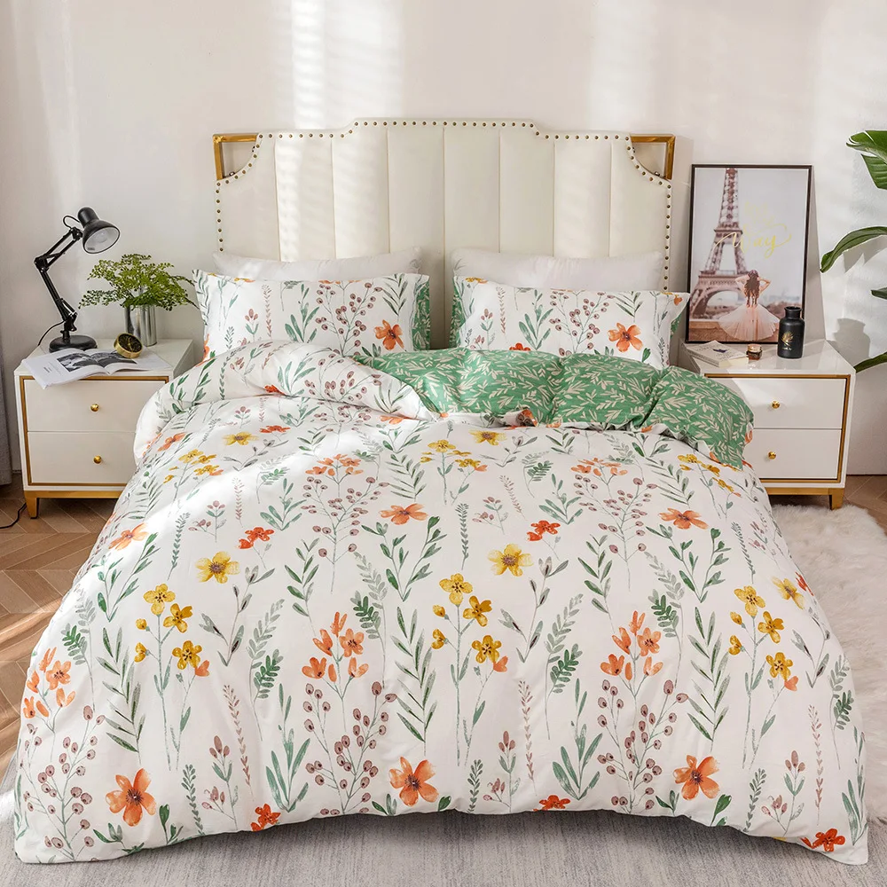 100% cotton print bed cover custom comforter sets king size luxury bedding duvet cover