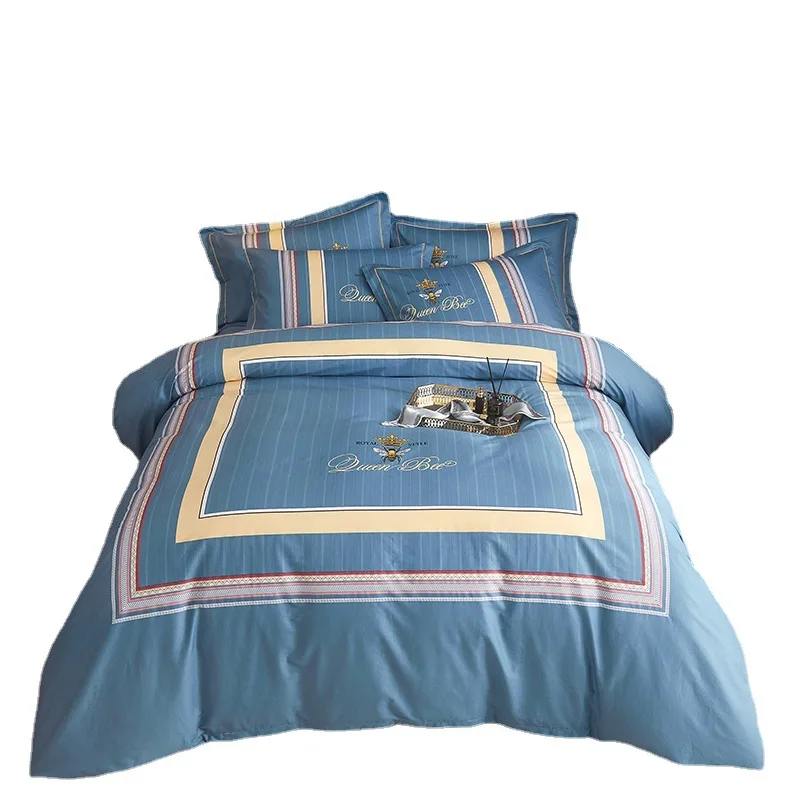 2022 new cotton printing light luxury Bed Skirt family bedroom Bedding Set