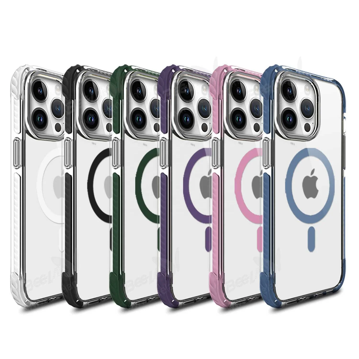 2023 Beelan Clear TPU Phone Case Shockproof TPE Protection Cover With Magsafes For iPhone 15 Case For iPhone 15 Pro Max Case