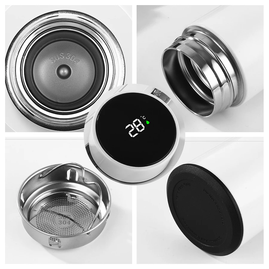 Custom Logo 500ML Smart Water Bottle Thermos Tumbler Digital Termo Con Logo Vacuum Flasks with LED Temperature Display