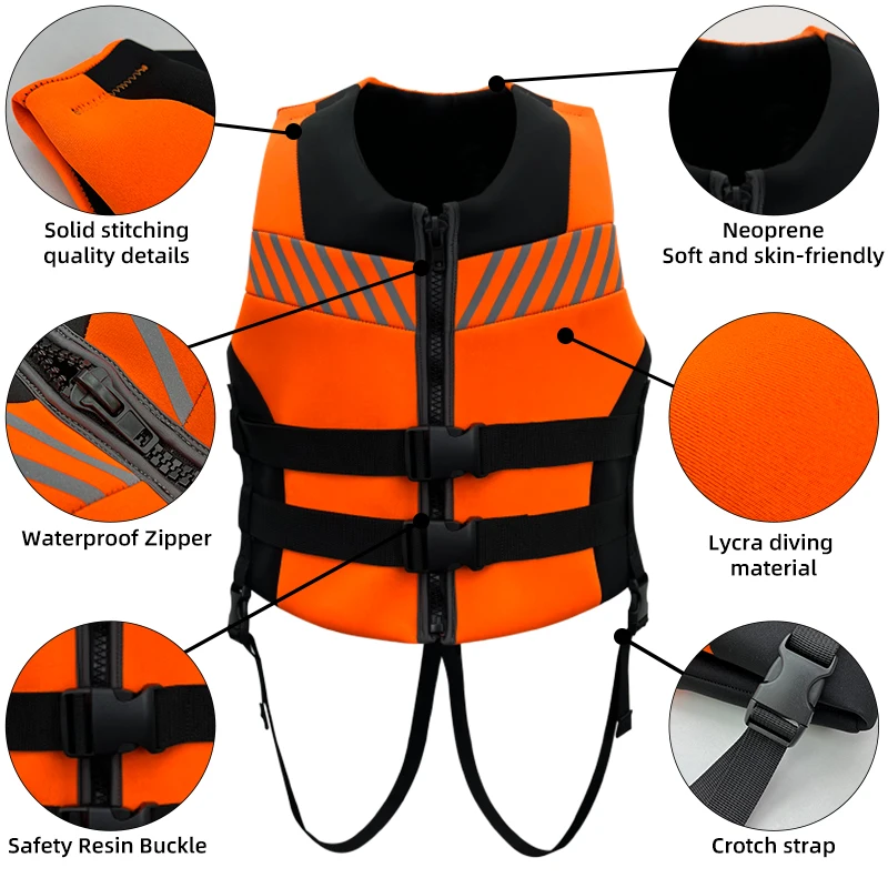 Eyson Manufacturer Customized Wholesale Life Jacket Neoprene PVC Adult Life Saving Vest