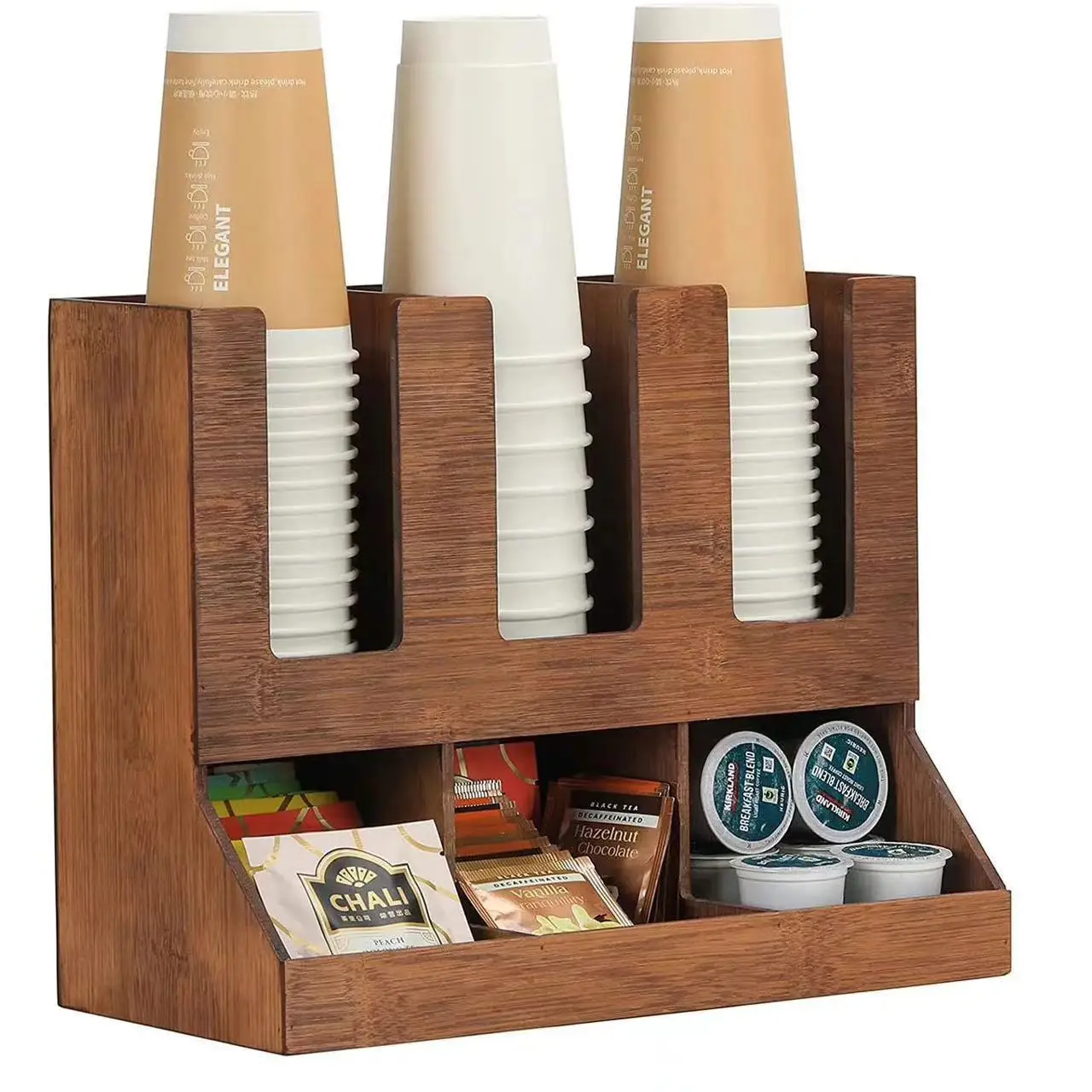 Wooden storage box home entrance key storage box desktop organization storage box multi grid classification