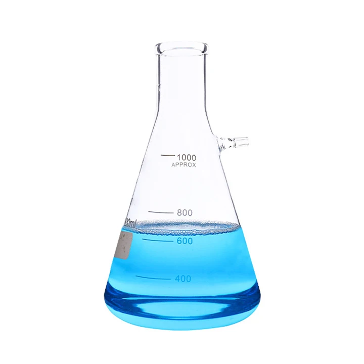 Wholesale chemistry laboratory transparent 3.3 boro glass conical filtering flask