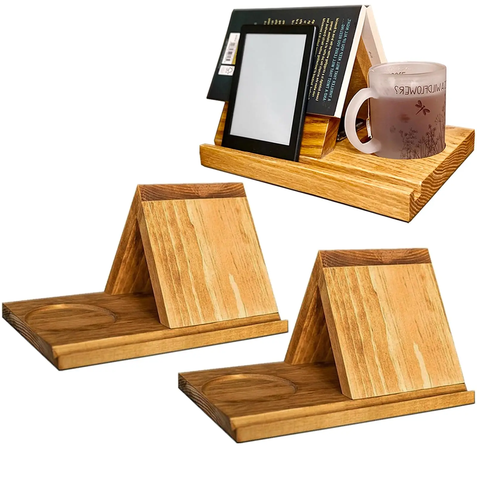 hot Selling Wooden Small Bookshelf Multi Angle Tablet Stand Triangle Book Holder