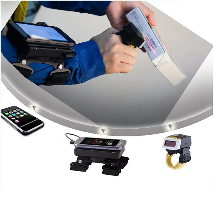 Mini Ring Wireless Bluetooth Barcode Scanner Bar Code Reader Support for IOS Android with Arm Mounted Wearable Data Terminal