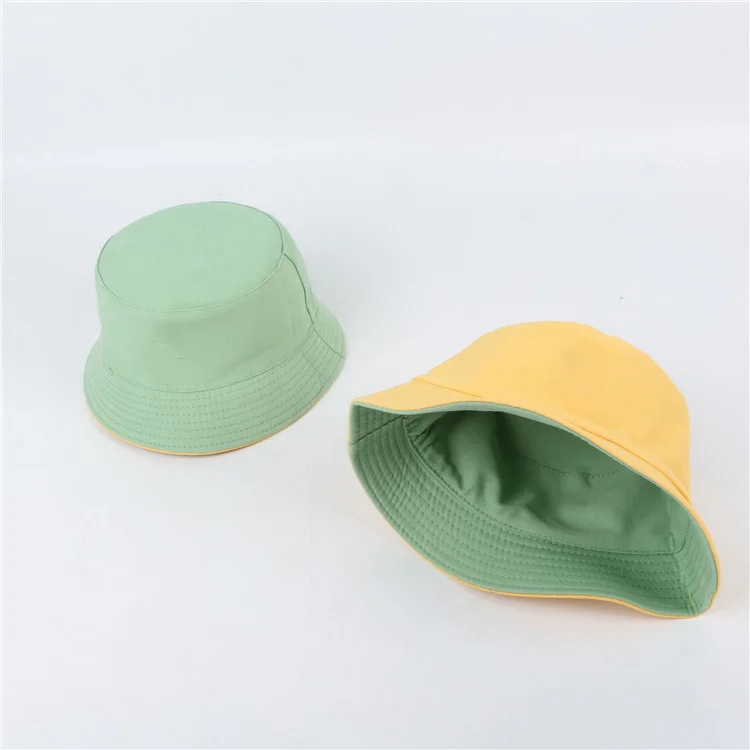 Cotton custom children double sided hats reversible bucket hat for kids