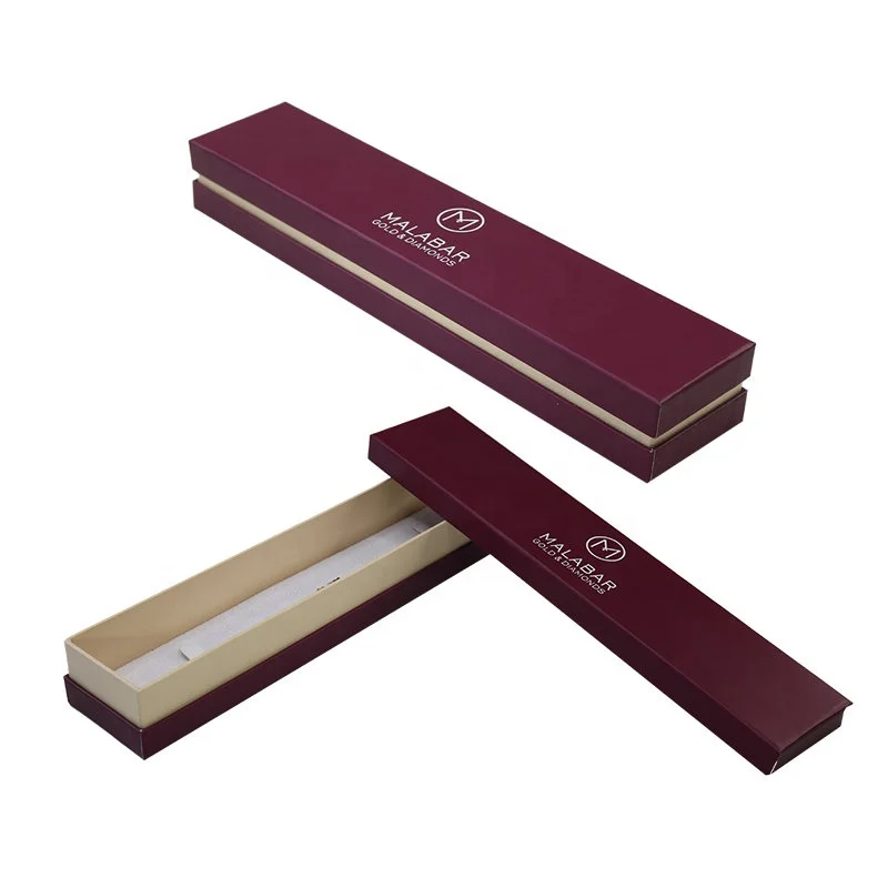 offset customized printed Red Cardboard Two Pieces Packer white velvet Inlay Jewelry Packaging gift paper Box