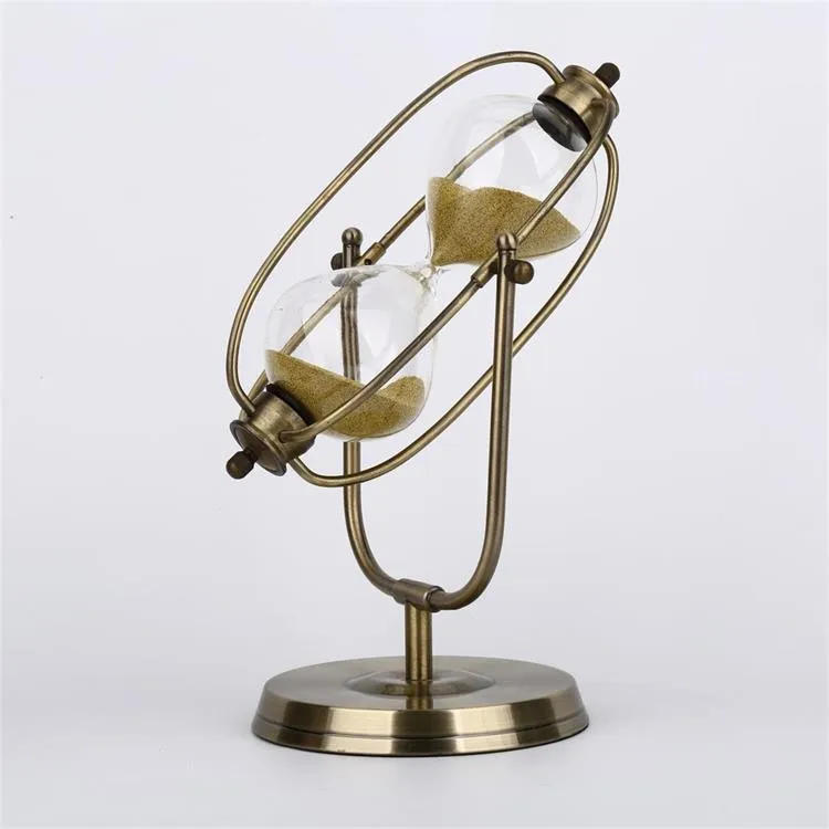 Decorative 30 minutes sand clock metal hour glass sand timer for vintage