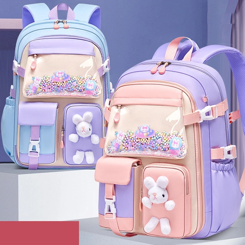 Custom Logo Large Capacity Lightweight Waterproof Girls Kids Cute Students Primary Book Bag Schoolbag Backpack