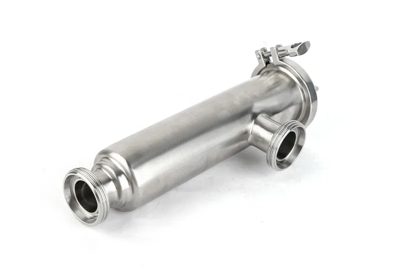 304 316L Sanitary Stainless steel Clamp Connection Way Angle Type Food Filter