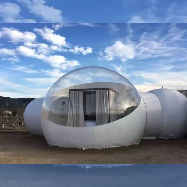 Commercial kids party hotel hemisphere tent design outdoor waterproof inflatable clear bubble house room