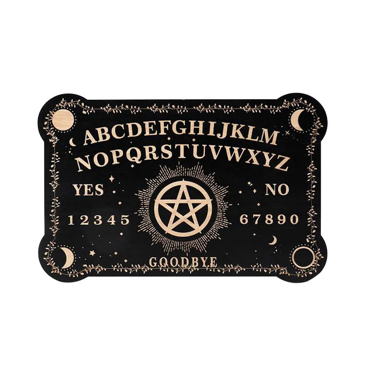 Round wooden board game DIY matte black chips carving seven-star array placement pine energy MDF board crafts home decorations